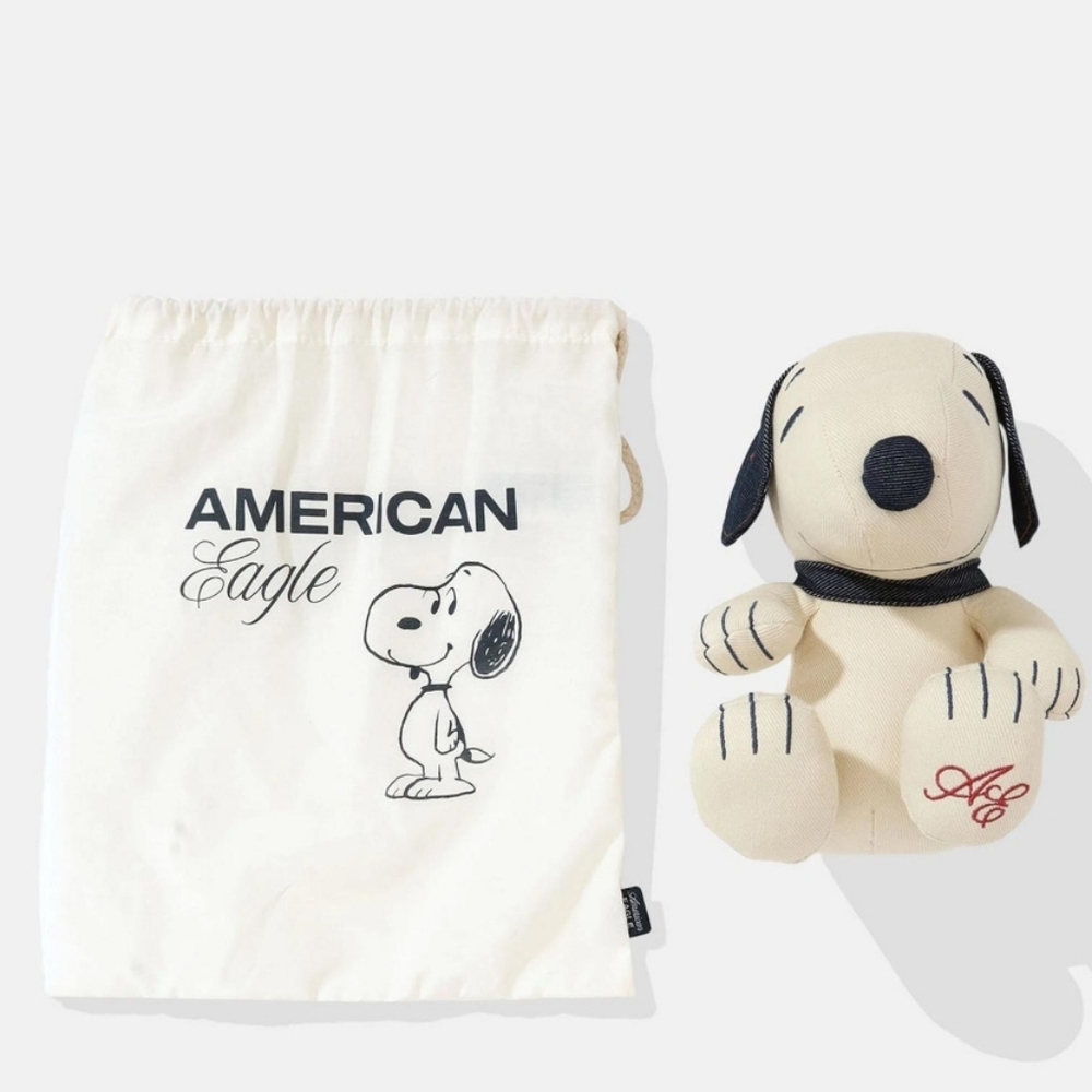 American Eagle Snoopy 9" Demin Limited Edition Plush Stuffed Toy